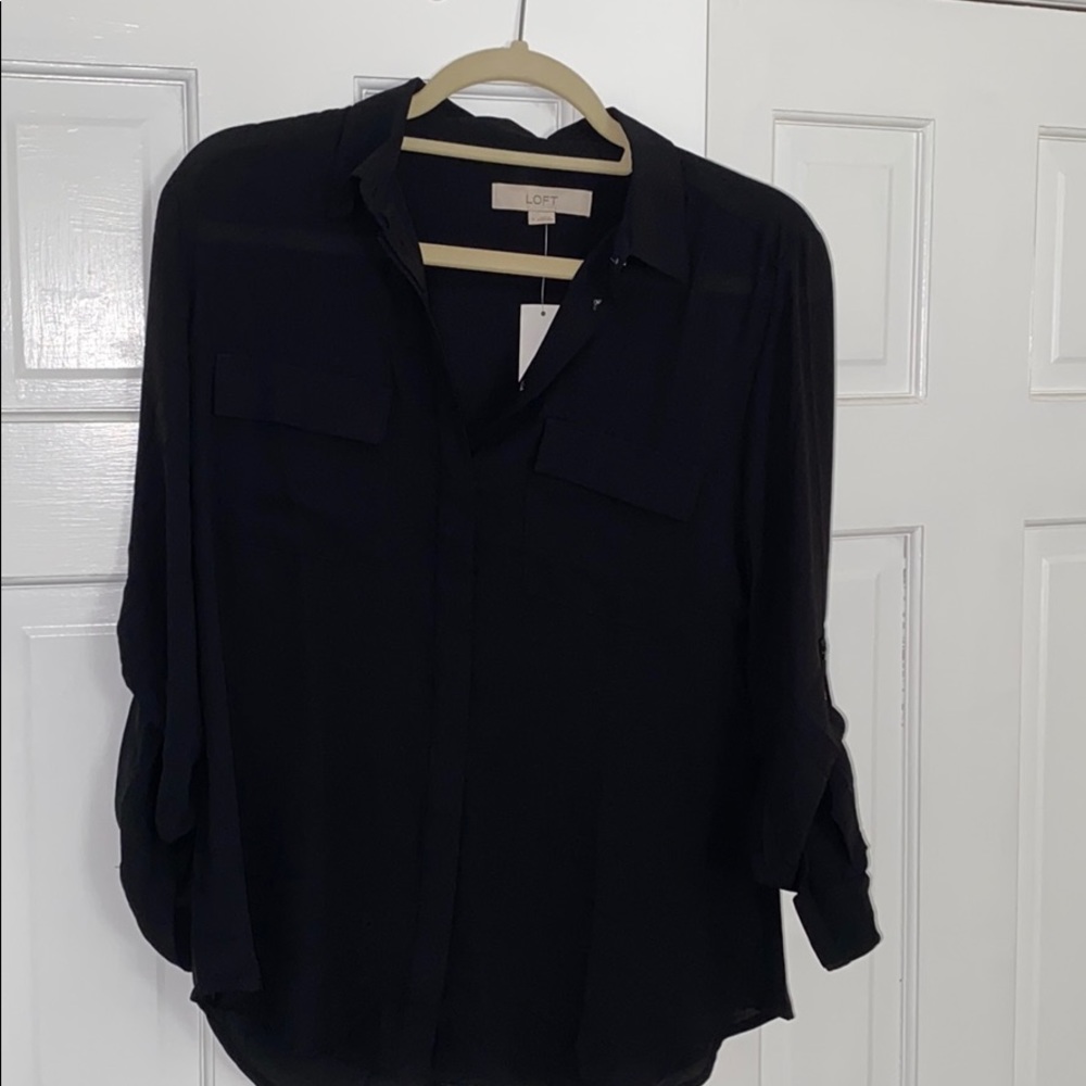 New without Tags - Loft Women’s Black Utility Blouse